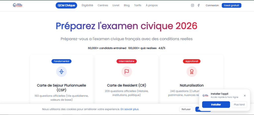 Prépa Examen Civique — French Civic Exam Prep Platform